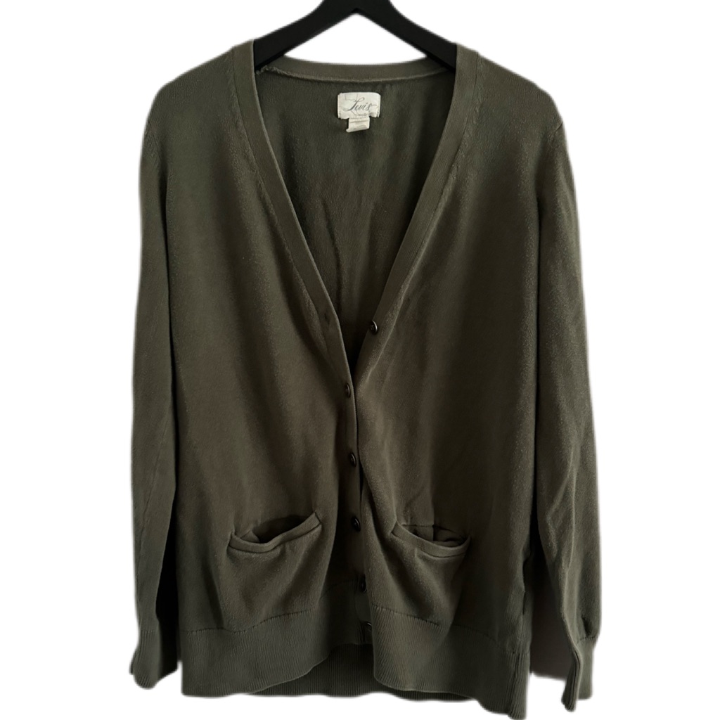 Levi’s Cardigan Button Down Size S Academia Grandpa Vibes! 100% Cotton Olive Guc